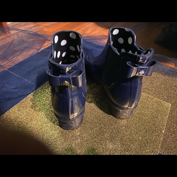 kate spade Shoes - KATE SPADE DEEP NAVY POLKA DOT RAIN ANKLE Boots LUX GUC 1 FLAW